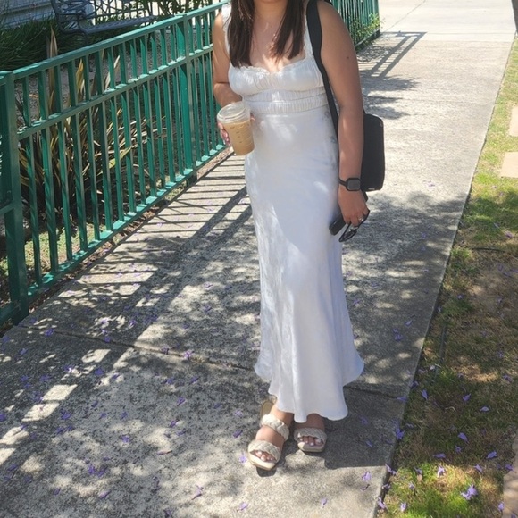 Astr Dresses & Skirts - Astr White Spaghetti Strap Sundress for Wedding Guest